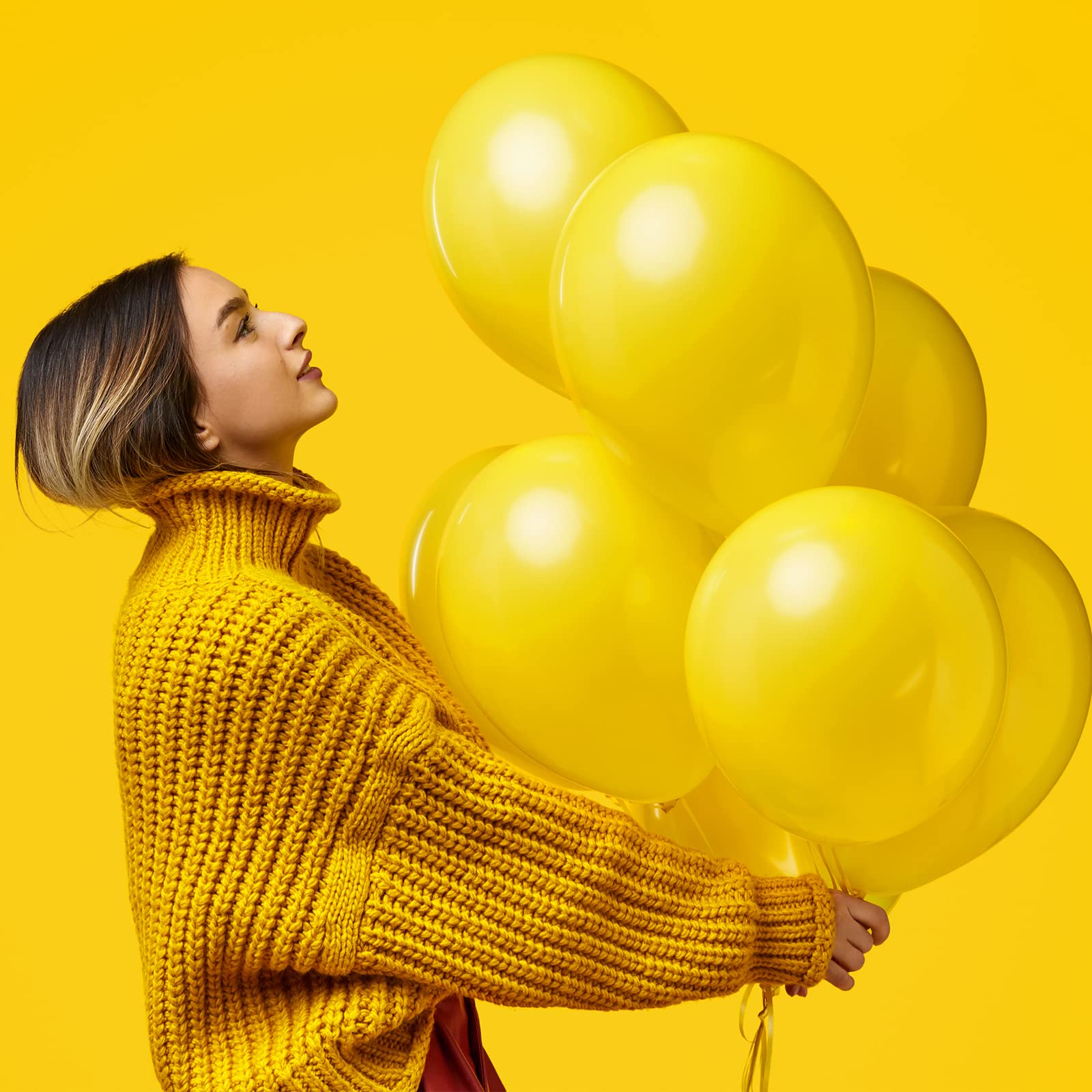 RUBFAC 129pcs Yellow Latex Balloons Kit – 18/12/10/5 Inch Garland Arch