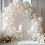 RUBFAC 129pcs Pearl White Balloons Kit – Mixed Sizes for Garland & Arch Decor