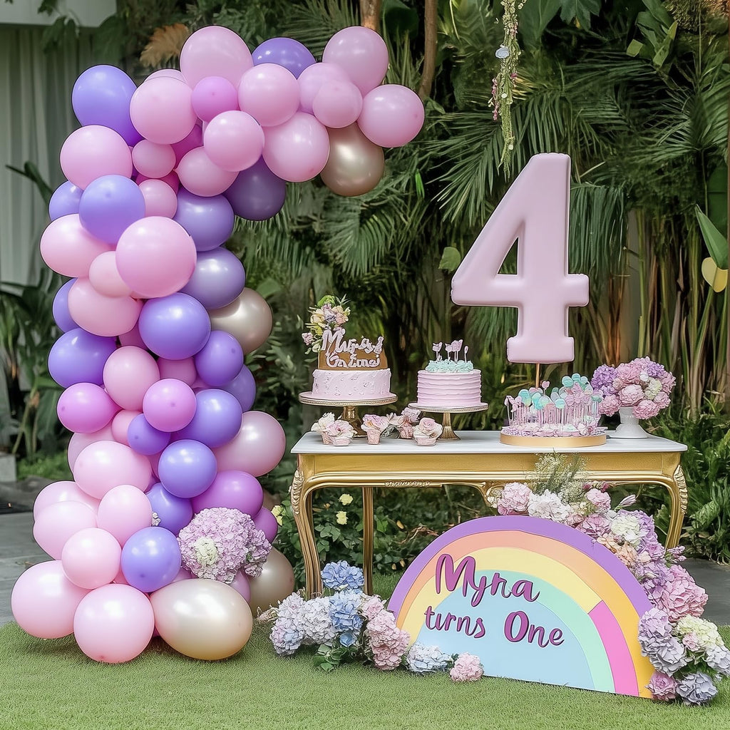 RUBFAC 129pcs Pastel Pink Balloons Set — 18in/12in/10in/5in for Garlands & Arches