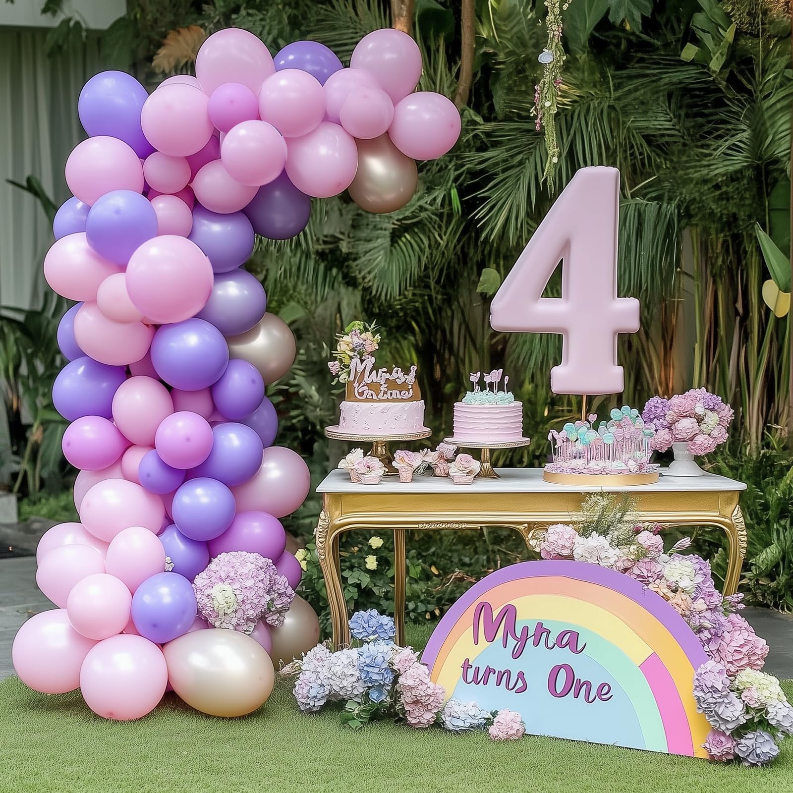 RUBFAC 129pcs Pastel Pink Balloons Set — 18in/12in/10in/5in for Garlands & Arches