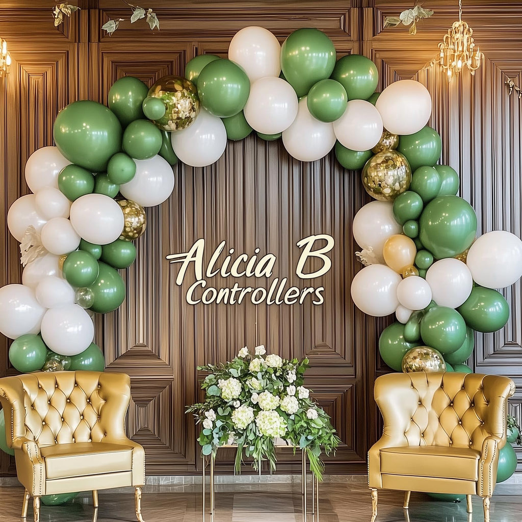 RUBFAC 129pcs Vintage Green Balloons Kit – 18/12/10/5 in Latex for Garland Arch