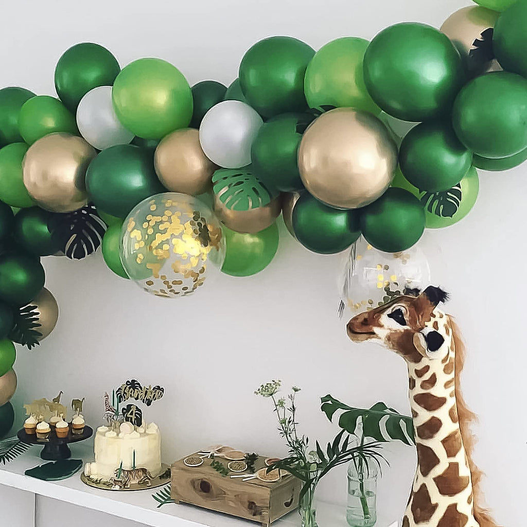 RUBFAC 129pcs Dark Green Latex Balloons — Emerald Arch Garland Kit (18/12/10/5in)