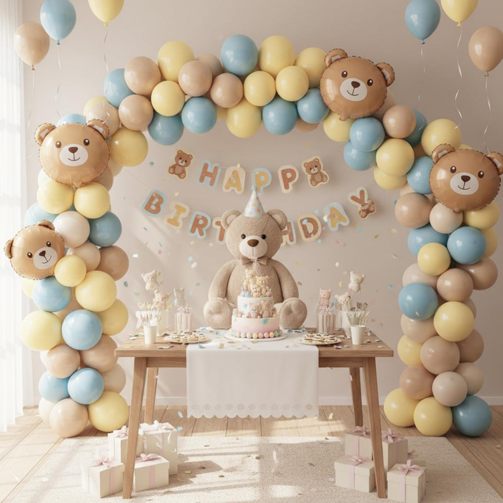 RUBFAC 129pcs Pastel Yellow Balloons Set - 18in, 12in, 10in & 5in for Party Decor