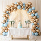 RUBFAC 154pcs Metallic Champagne Gold Balloon Arch Kit – 18/12/10/5 Inch Balloons