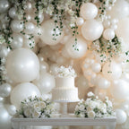 RUBFAC 129pcs Pearl White Balloons Kit – Mixed Sizes for Garland & Arch Decor