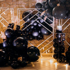 RUBFAC Black Balloons Kit 129pcs for Balloon Arch – 18/12/10/5 Inch Latex Balloons