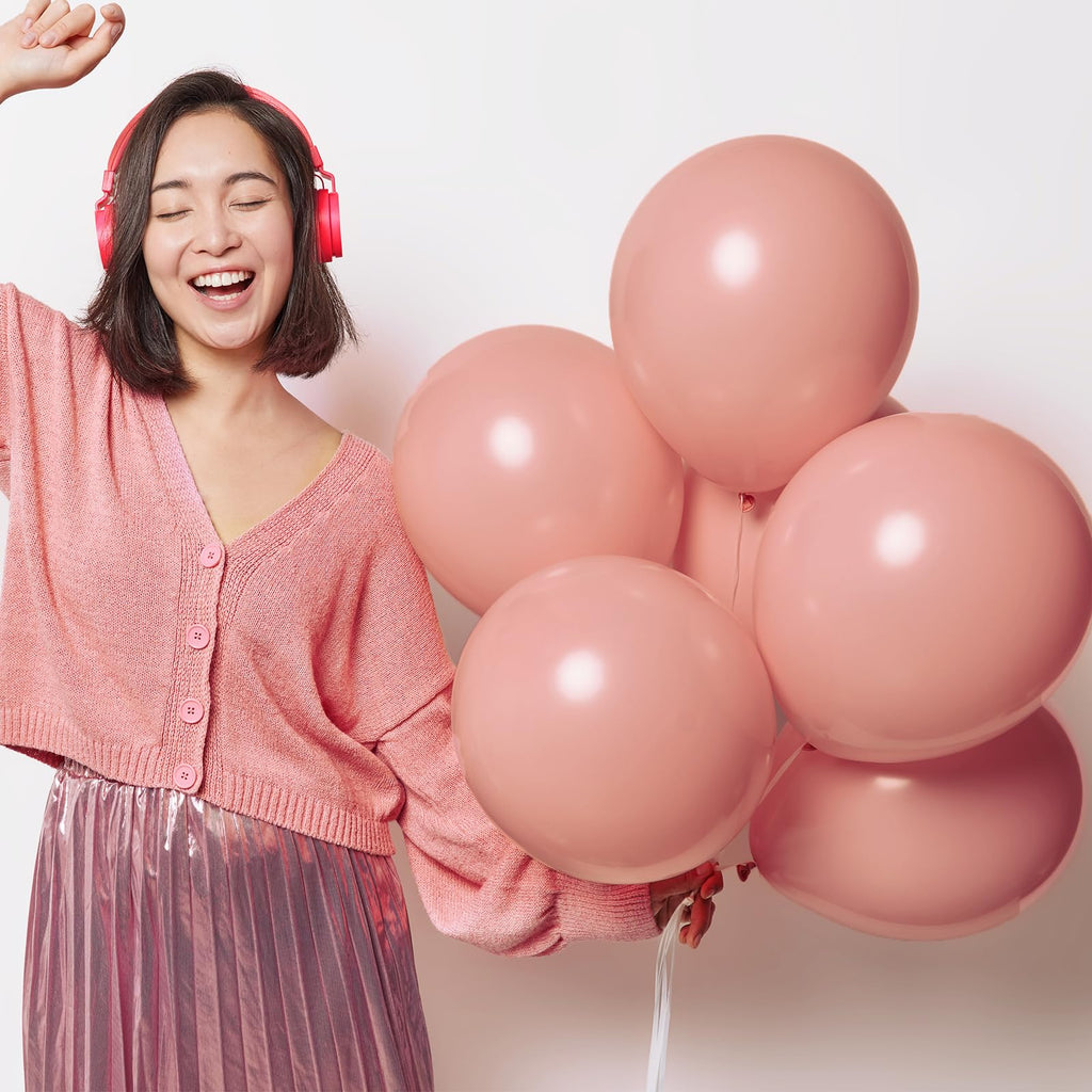 RUBFAC 129pcs Retro Pink Balloons Kit | 18in, 12in, 10in, 5in Balloon Garland Arch for Parties