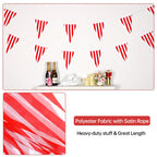 RUBFAC 170ft Red & White Striped Pennant Banner | 120 Flags, Reusable Carnival Decorations
