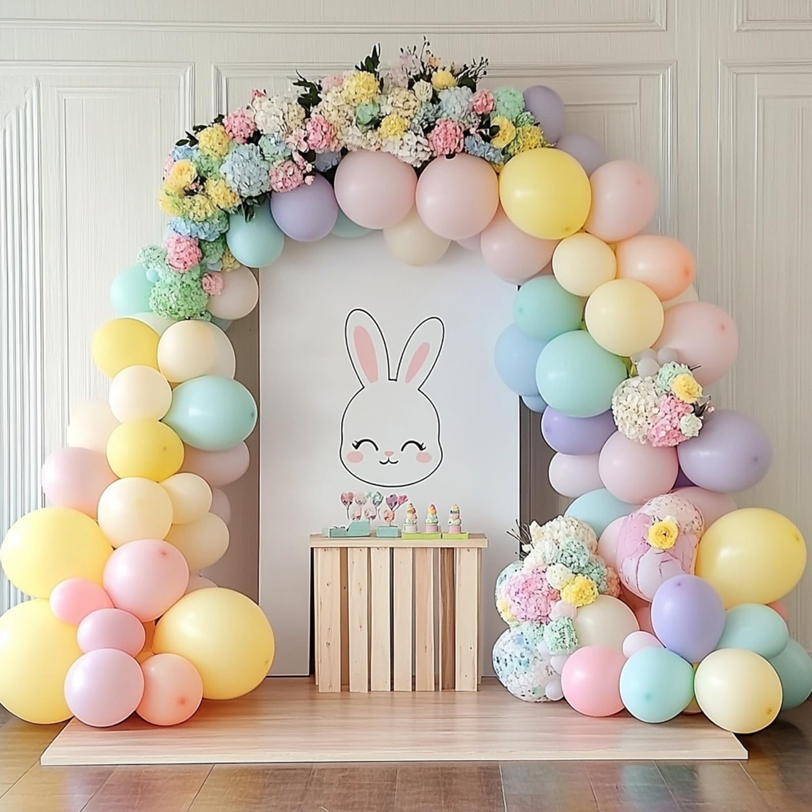 RUBFAC 129pcs Pastel Yellow Balloons Set - 18in, 12in, 10in & 5in for Party Decor