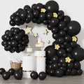 RUBFAC Black Balloons Kit 129pcs for Balloon Arch – 18/12/10/5 Inch Latex Balloons