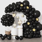 RUBFAC Black Balloons Kit 129pcs for Balloon Arch – 18/12/10/5 Inch Latex Balloons