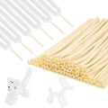 Rubfac 100pcs Clear 260 Balloons – Long Skinny Transparent Latex for Animal Twists, Party Garland & Decorations