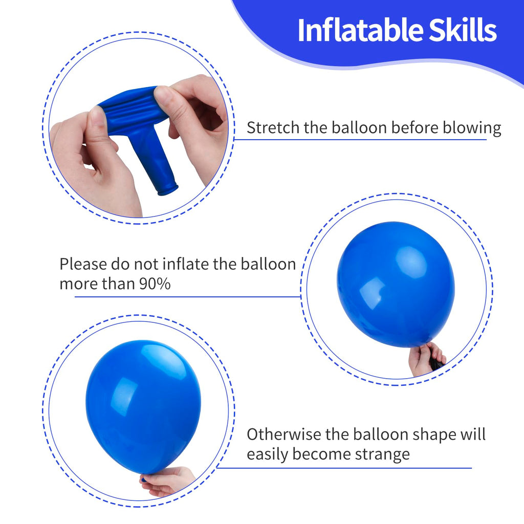RUBFAC 129pcs Dark Blue Balloons Set – Mixed Sizes for Garlands, Arches & Celebrations