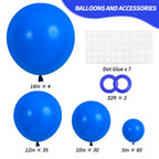 RUBFAC 129pcs Dark Blue Balloons Set – Mixed Sizes for Garlands, Arches & Celebrations