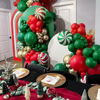RUBFAC 129pcs Dark Green Latex Balloons — Emerald Arch Garland Kit (18/12/10/5in)