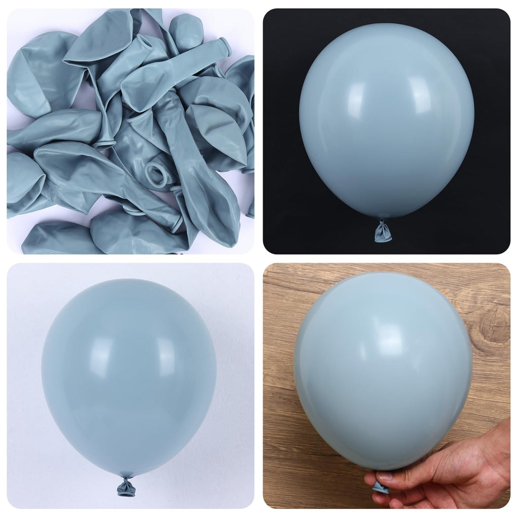 RUBFAC 129pcs Dusty Blue Balloons Kit – 18/12/10/5 in for Garlands
