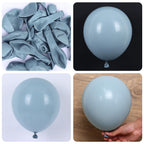 RUBFAC 129pcs Dusty Blue Balloons Kit – 18/12/10/5 in for Garlands