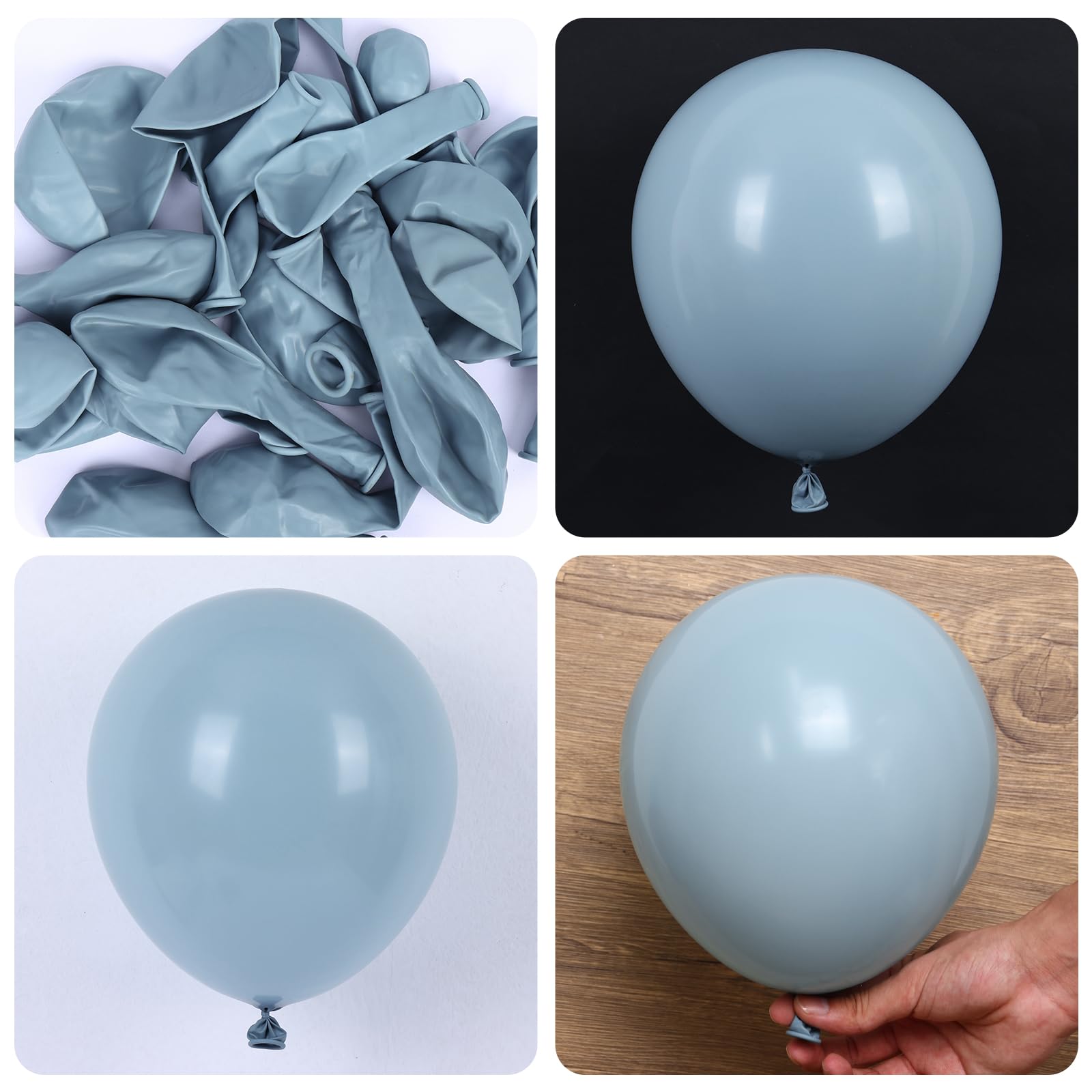 RUBFAC 129pcs Dusty Blue Balloons Kit – 18/12/10/5 in for Garlands