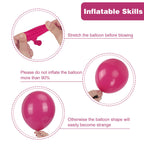 RUBFAC 129pcs Hot Pink Balloons Kit – Magenta Pink Balloon Arch & Garland Starter Set (18, 12, 10, 5 in)
