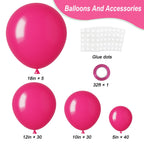 RUBFAC Hot Pink Balloons Set – 105pc Latex Party Kit (5/10/12/18 in) for Garland Arch | Weddings, Birthdays, Baby Showers