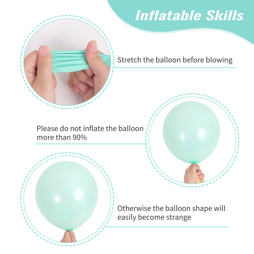 RUBFAC 129pcs Makani Blue Balloon Kit – 18-inch, 12-inch, 10-inch, 5-inch Pastel Balloons with Glue & Ribbon for Parties