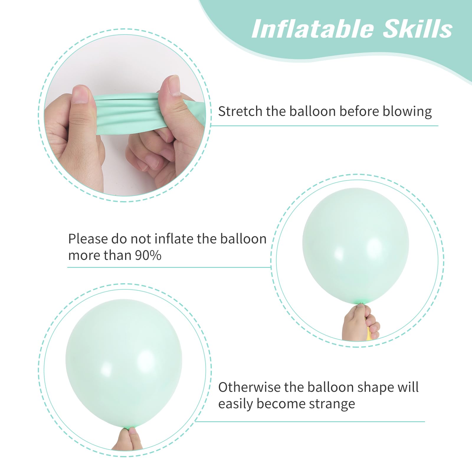 RUBFAC 129pcs Makani Blue Balloon Kit – 18-inch, 12-inch, 10-inch, 5-inch Pastel Balloons with Glue & Ribbon for Parties