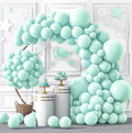 RUBFAC 129pcs Makani Blue Balloon Kit – 18-inch, 12-inch, 10-inch, 5-inch Pastel Balloons with Glue & Ribbon for Parties