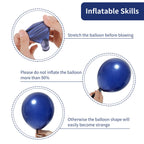RUBFAC 129pc Navy Blue Balloons Kit | Latex Balloon Garland Arch for Birthday, Graduation, Weddings