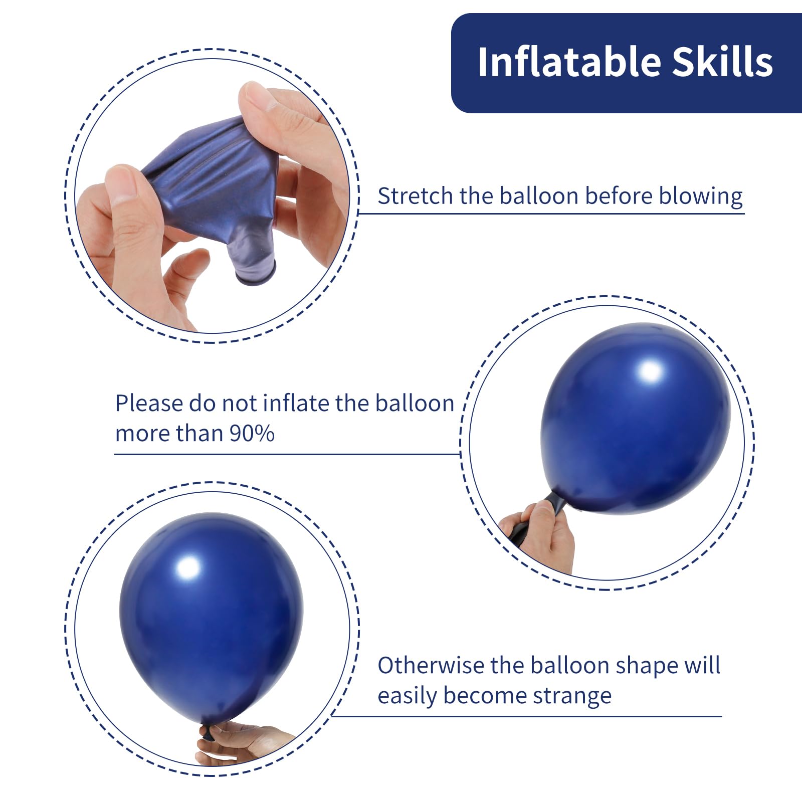RUBFAC 129pc Navy Blue Balloons Kit | Latex Balloon Garland Arch for Birthday, Graduation, Weddings