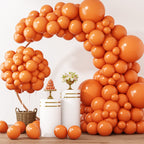 RUBFAC 129pcs Orange Balloons Kit — 18/12/10/5 In. Balloon Arch & Garland for Halloween & Fall Parties