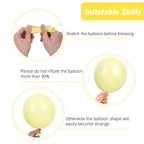 RUBFAC 129pcs Pastel Yellow Balloons Set - 18in, 12in, 10in & 5in for Party Decor