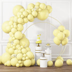 RUBFAC Pastel Yellow Balloons – 105pcs (5/10/12/18in) for Garland Arch & Party Decor