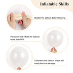 RUBFAC 129pcs Pearl White Balloons Kit – Mixed Sizes for Garland & Arch Decor