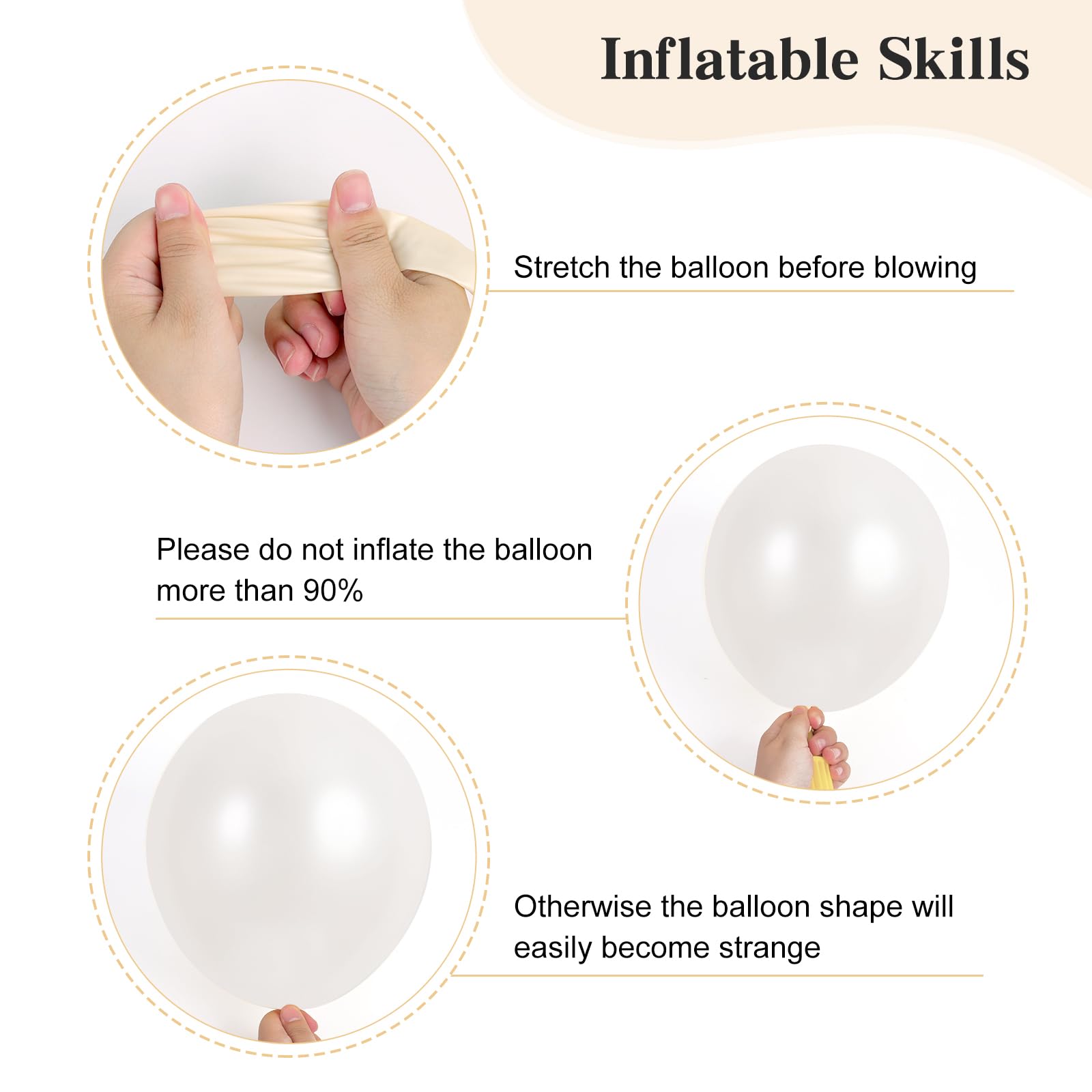 RUBFAC 129pcs Pearl White Balloons Kit – Mixed Sizes for Garland & Arch Decor