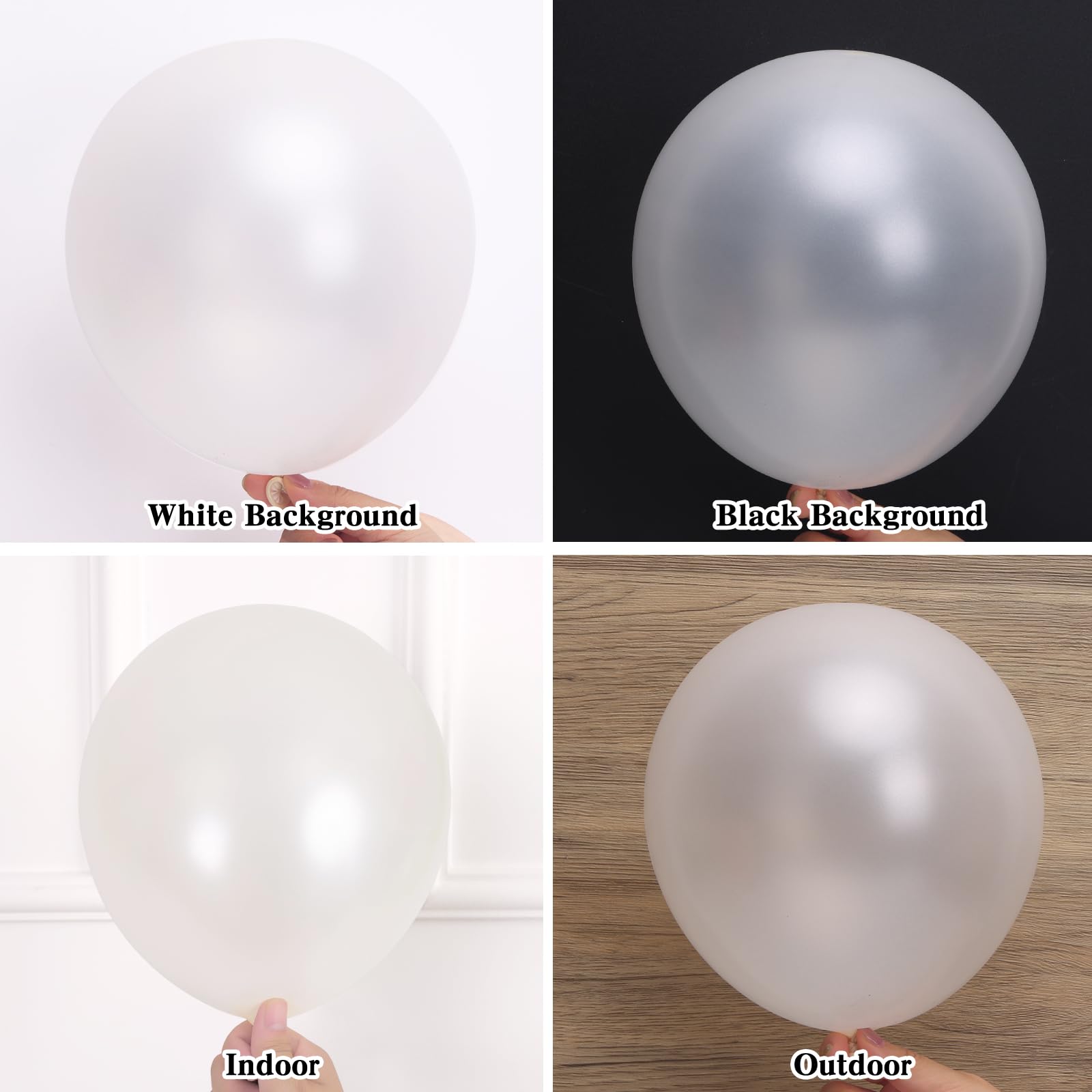 RUBFAC 129pcs Pearl White Balloons Kit – Mixed Sizes for Garland & Arch Decor