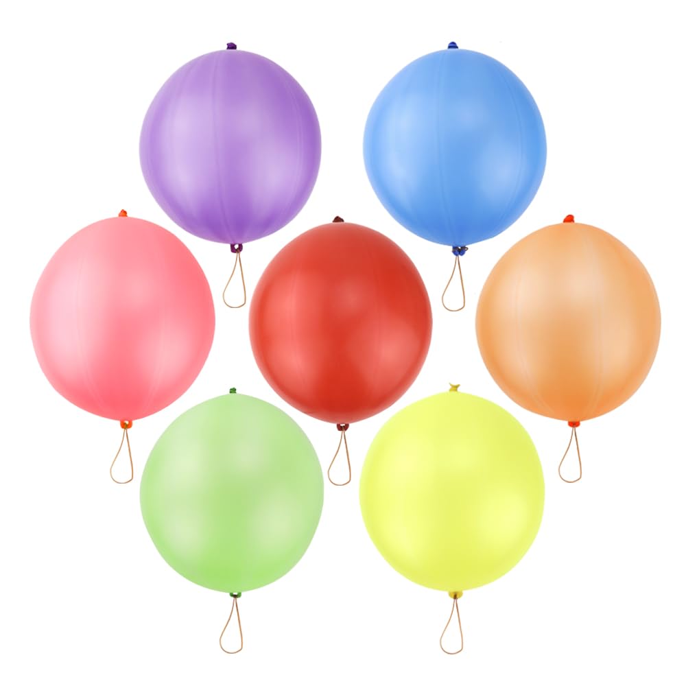 rubfac 25Pcs Punch Balloons – Thick Neon Heavy-Duty Party Favors for Kids' Outdoor Fun