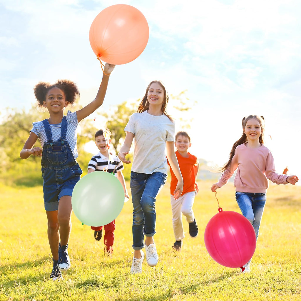 rubfac 30Pcs Punch Balloons - Heavy-Duty Neon Party Balloons for Kids