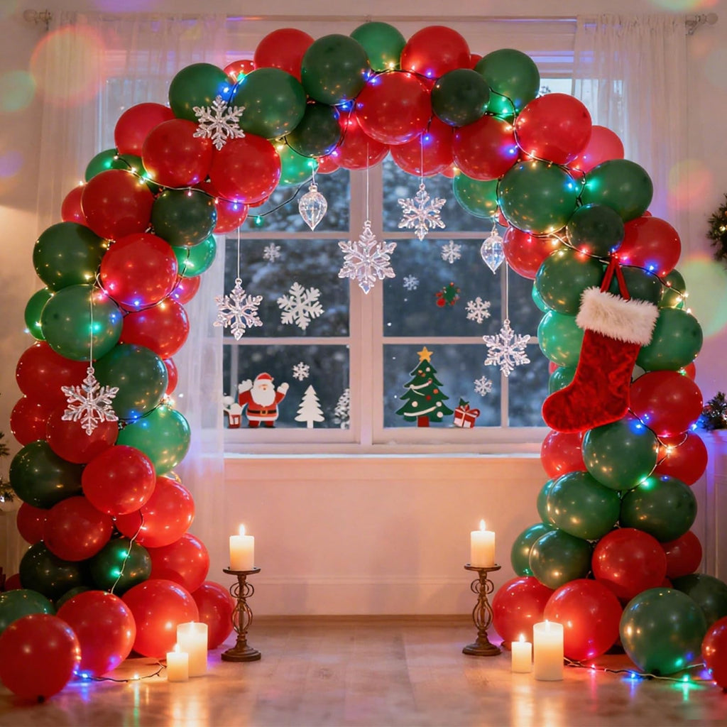 RUBFAC 129pcs Red Balloons Kit - Premium Latex Balloons for Garland Arches, Weddings & Parties