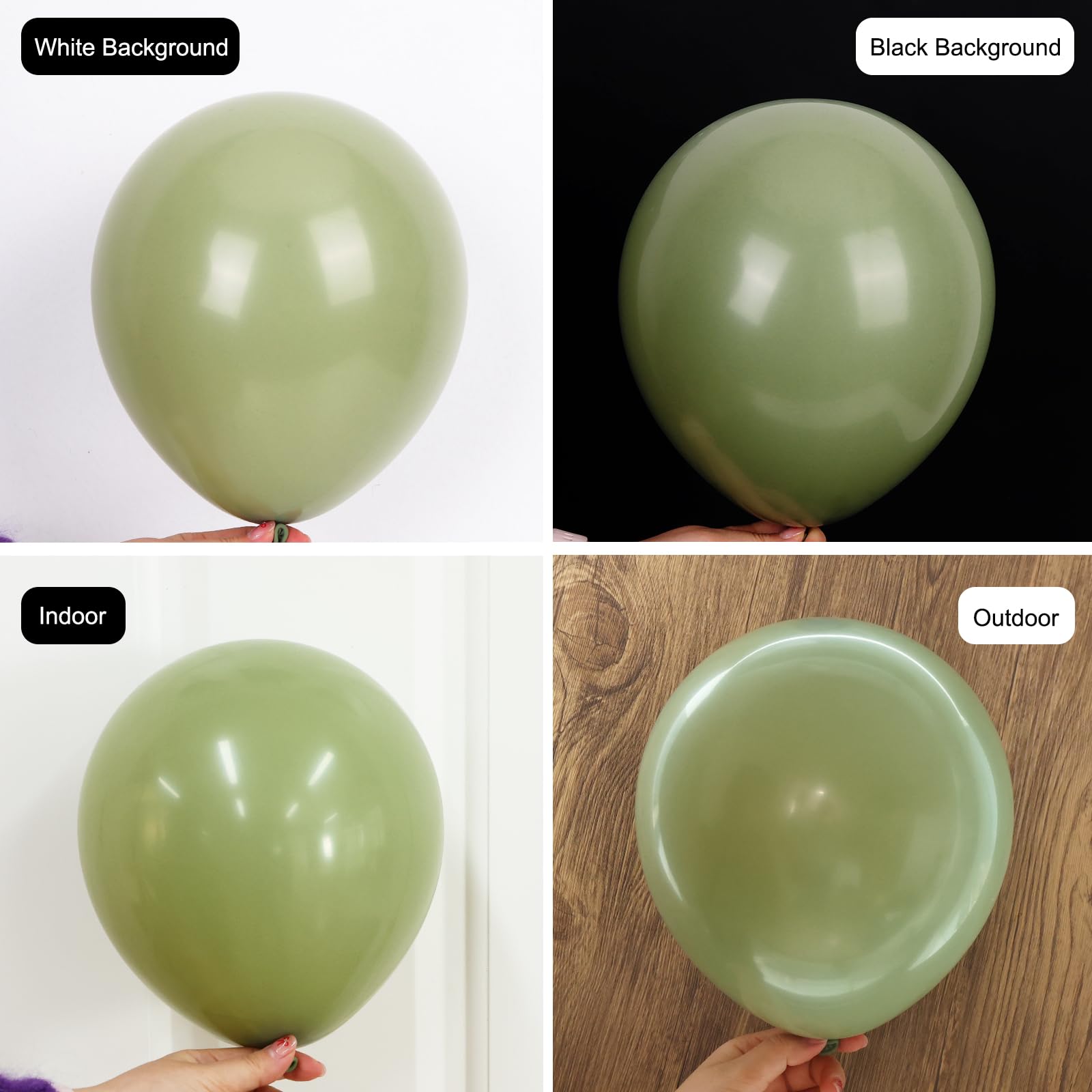 Rubfac Sage Green Balloons 129pcs – Balloon Garland Arch Kit (18/12/10/5in)
