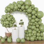 Rubfac Sage Green Balloons 129pcs – Balloon Garland Arch Kit (18/12/10/5in)
