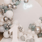 RUBFAC Silver Balloons Kit – 129pcs Metallic Balloons for Garland Arch (18/12/10/5in)