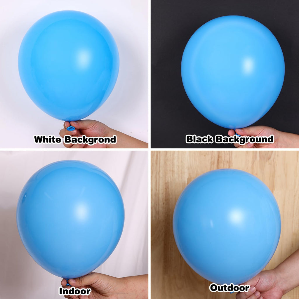RUBFAC 129pcs Light Blue Balloons Kit – 18/12/10/5 Inch for Garlands