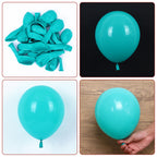 RUBFAC 129pcs Teal Blue Latex Balloons Kit – 18in/12in/10in/5in for Party Decor