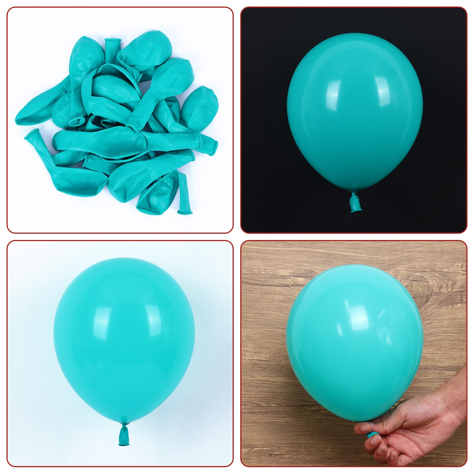 RUBFAC 129pcs Teal Blue Latex Balloons Kit – 18in/12in/10in/5in for Party Decor