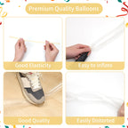 Rubfac 100pcs Clear 260 Balloons – Long Skinny Transparent Latex for Animal Twists, Party Garland & Decorations