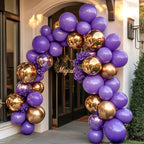 RUBFAC 129pcs Purple Balloons Set – Lavender Lilac Latex Balloons with Ribbon & Glue