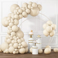 RUBFAC White Sand Balloons 105pc Arch Kit (5/10/12/18 in) Cream White