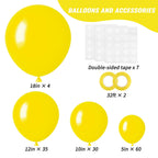 RUBFAC 129pcs Yellow Latex Balloons Kit – 18/12/10/5 Inch Garland Arch