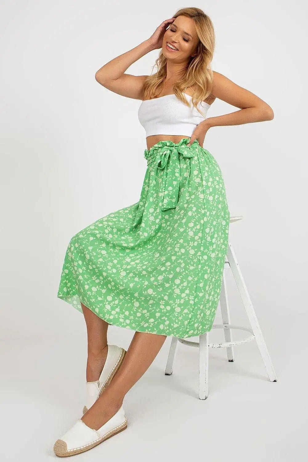 Rue Paris floral fabric skirt