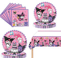 Ruewarm DIGBYS 41Pack Kuromis Birthday Party Supplies – Plates, Napkins, Tablecloth